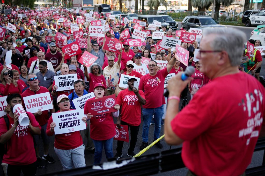 Las Vegas’s Culinary Workers Union votes to strike, potentially paralyzing Strip