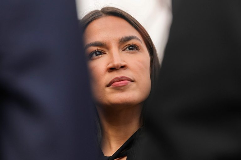 Congresswoman Alexandria Ocasio-Cortez, (D-NY), visits the Memory and Human Rights Museum in Santiago, Chile, Thursday, Aug. 17, 2023. (AP Photo/Esteban Felix)