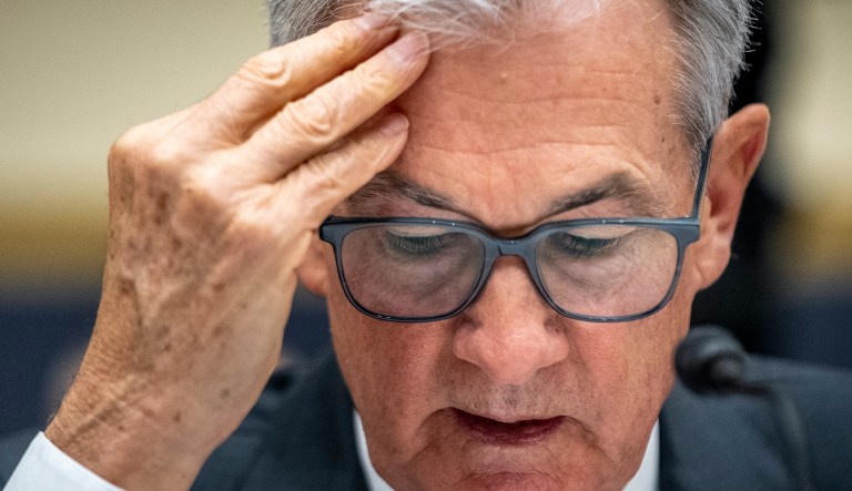 Federal Reserve Chairman Jerome Powell speaks during a House Financial Services Committee hearing in Washington, June 21, 2023. 
