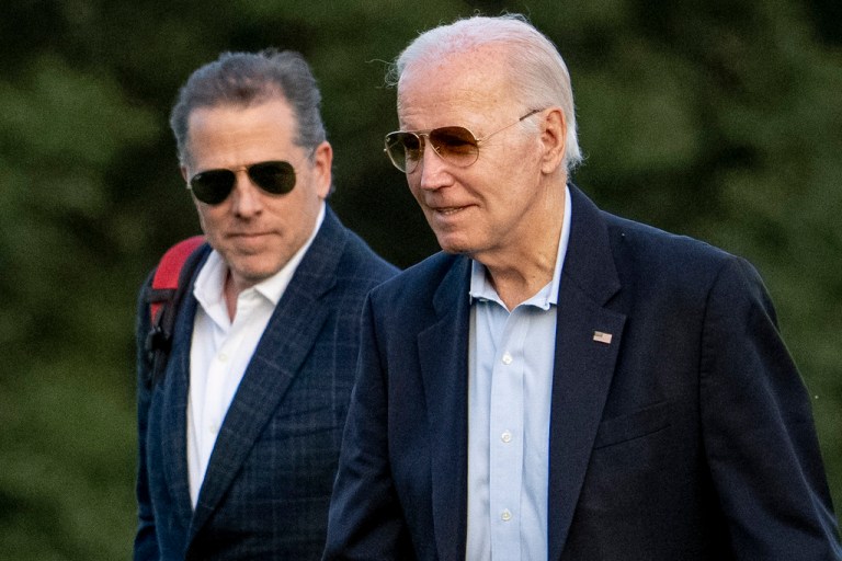 President Joe Biden and his son Hunter arrive at Fort McNair.