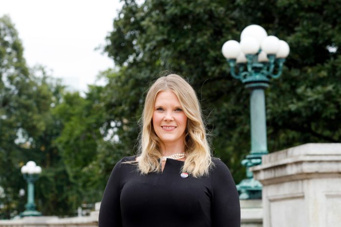 Wisconsin Elections Commission Administrator Meagan Wolfe poses for a photograph outside the Wisconsin Capitol on Aug. 31, 2020.