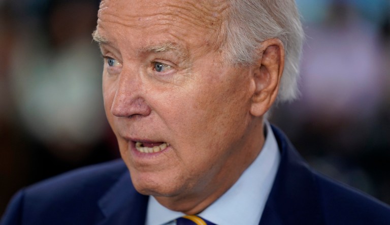 President Joe Biden speaks during a visit to FEMA headquarters, Thursday, Aug. 31, 2023, in Washington.