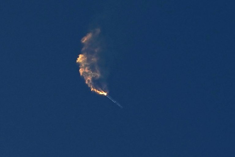 SpaceX's Starship turns after its launch from Starbase in Boca Chica, Texas.
