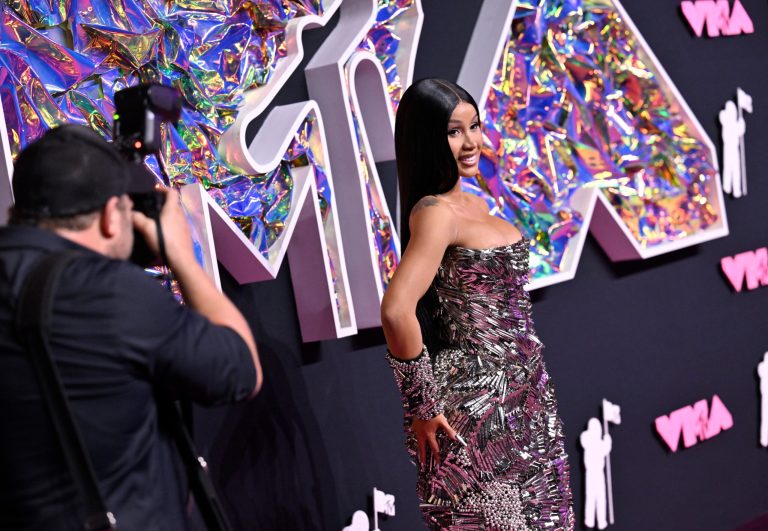 Cardi B arrives at the MTV Video Music Awards on Tuesday, Sept. 12, 2023, at the Prudential Center in Newark, New Jersey.