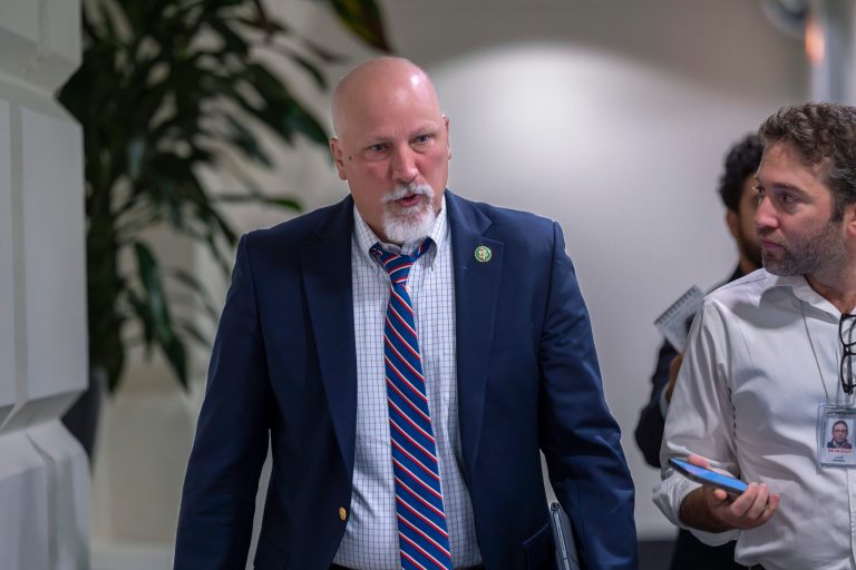 Rep. Chip Roy, R-Texas, a senior member of the conservative House Freedom Caucus, leaves a closed-door meeting with fellow Republicans at the Capitol in Washington, Thursday, Sept. 14, 2023.