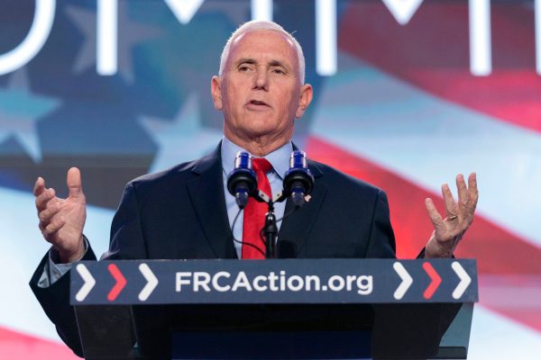 Pence says Trump ‘walked away from American leadership’ while likening several of his policies to Biden
