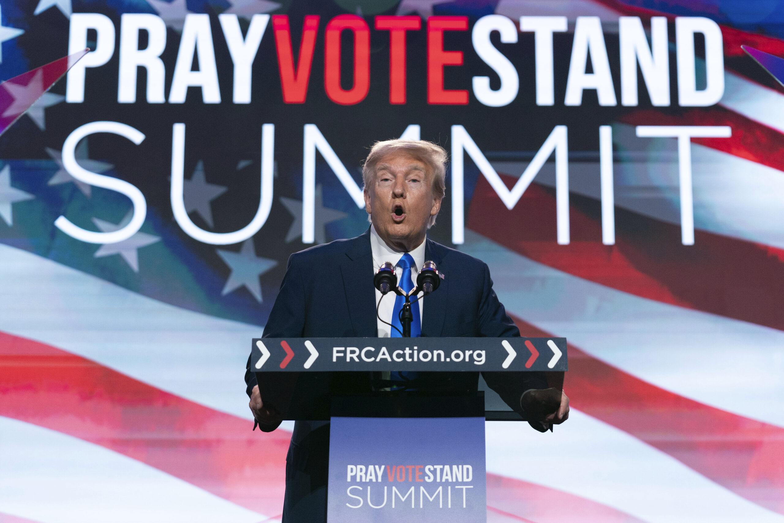 Trump beats DeSantis in Pray Vote Stand Summit straw poll
