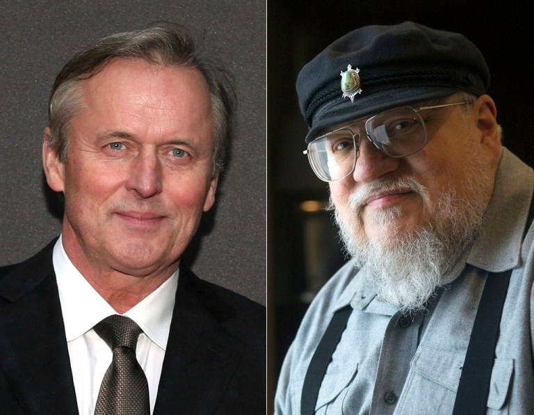 Author John Grisham and author George R.R. Martin.