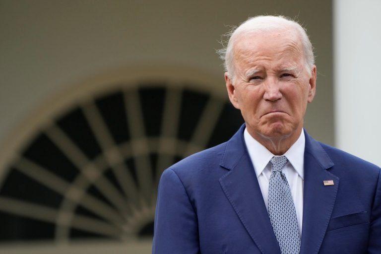 President Joe Biden listens during an event about gun safety on Friday, Sept. 22, 2023, in the Rose Garden of the White House in Washington.