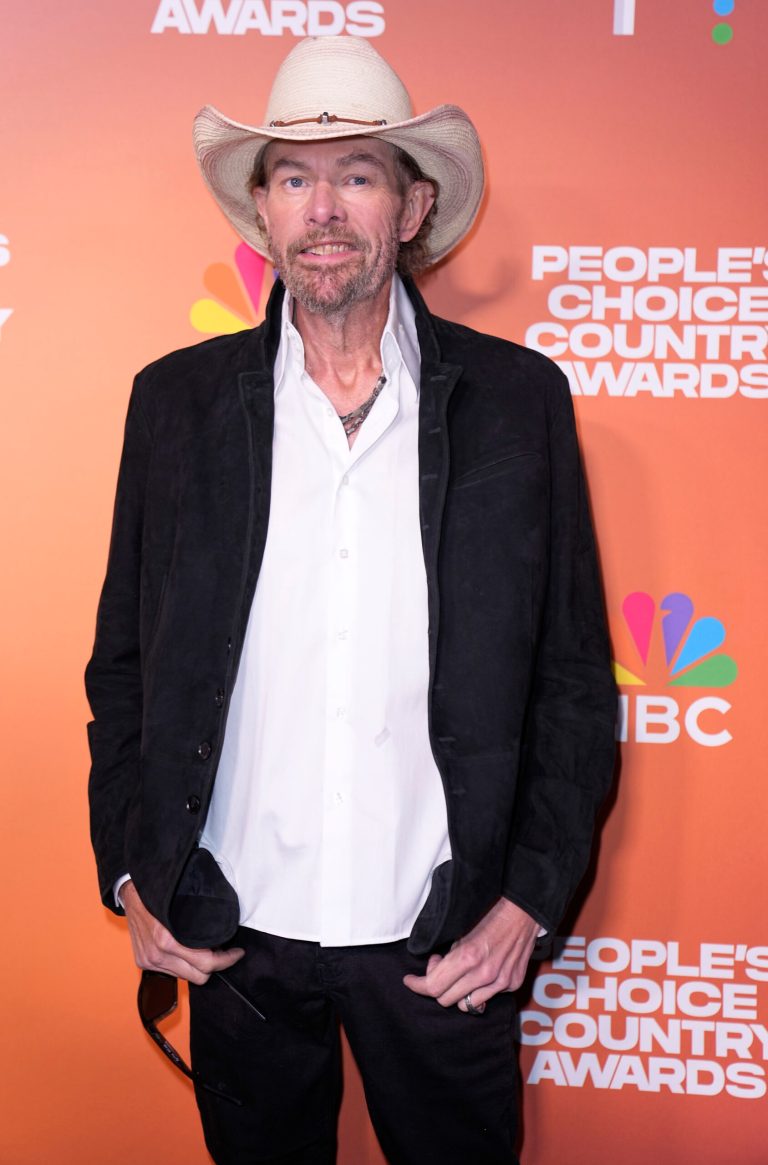 Toby Keith arrives at the People's Choice Country Awards on Thursday, Sept. 28, 2023, at The Grand Ole Opry House in Nashville, Tennessee.