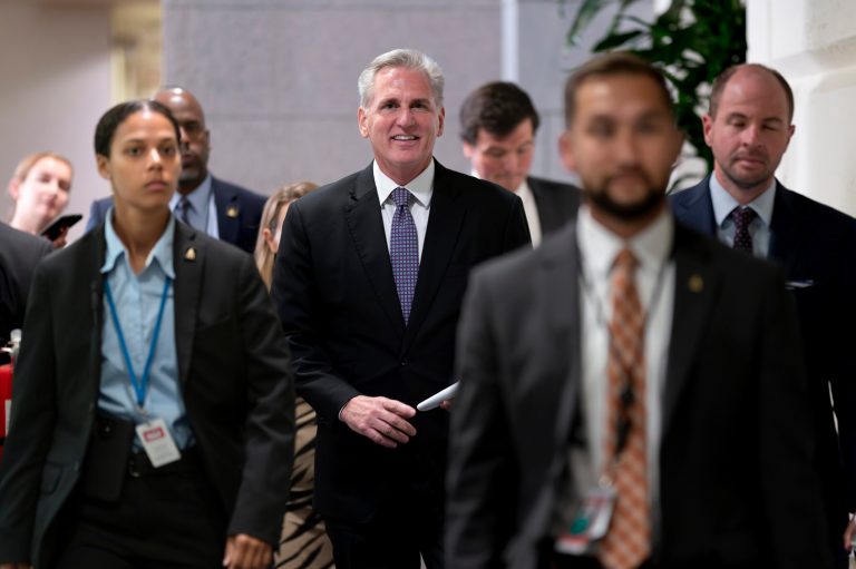 Speaker of the House Kevin McCarthy, R-Calif., Friday, Sept. 29, 2023. (AP Photo/J. Scott Applewhite)