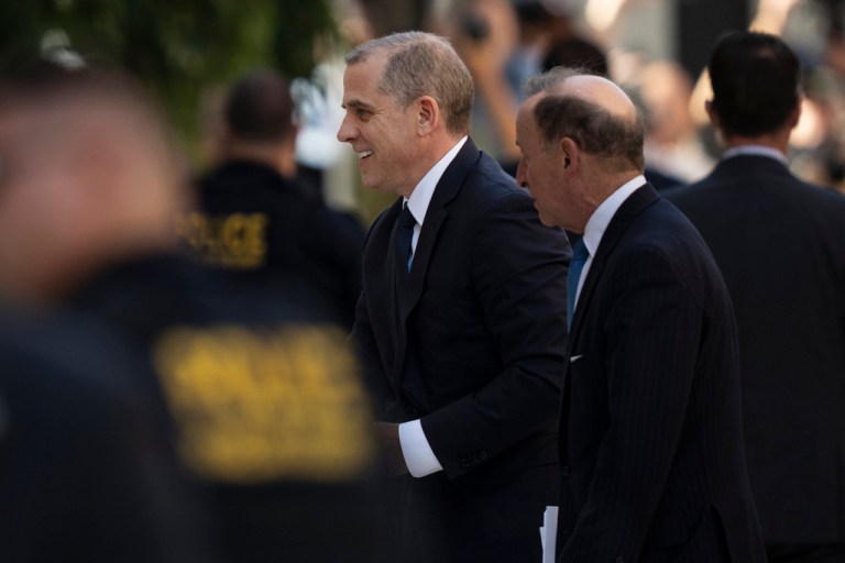 President Joe Biden's son Hunter Biden arrives for a court appearance in Wilmington, Delaware, on Oct. 3, 2023. 