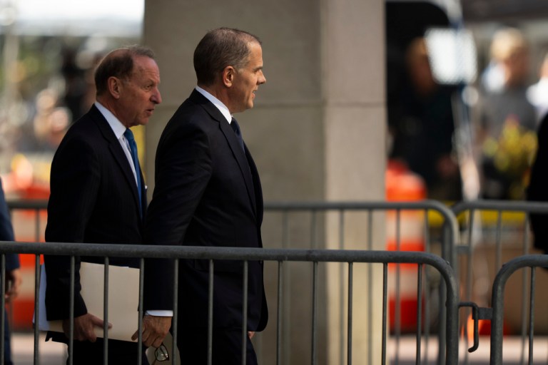 President Joe Biden's son Hunter departs after a court appearance in Wilmington, Delaware, on Tuesday, Oct. 3, 2023.