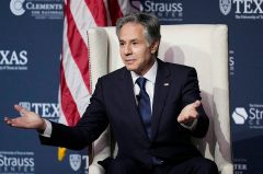 Secretary Blinken jokes that ‘our Russian friends’ interrupted his event with Wednesday’s emergency alert test