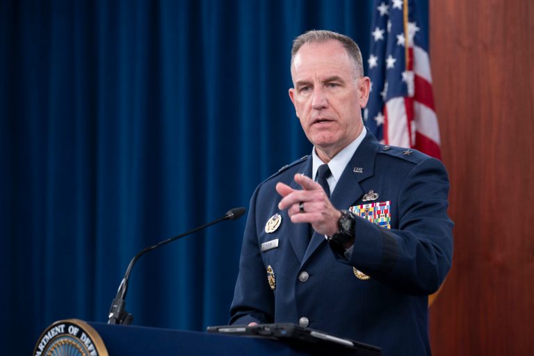 Pentagon press secretary Pat Ryder speaks during a press briefing at the Pentagon on Thursday, Oct. 5, 2023, in Washington.