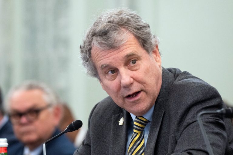 Sen. Sherrod Brown (D-OH) is seen on Capitol Hill in Washington, March 22, 2023.