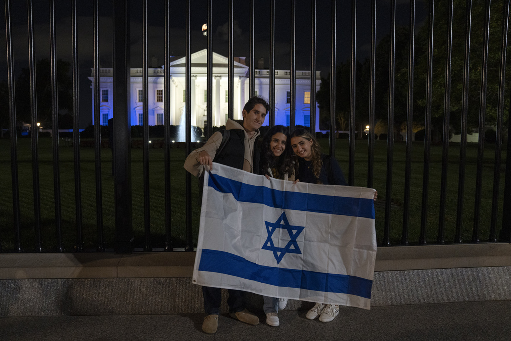 White House lit up in Israeli flag colors after being criticized for botched response