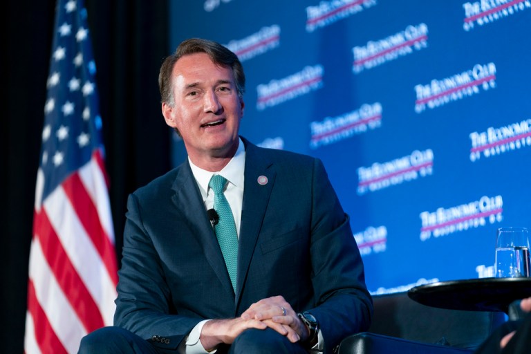 Gov. Glenn Youngkin (R-VA) during an interview, Sept. 26, 2023, in Washington. 