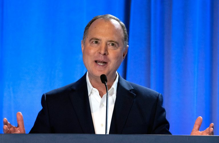 Rep. Adam Schiff (D-CA) speaks during a U.S. Senate Candidate Forum hosted by the National Union of Health Care Workers in Los Angeles on Sunday, Oct. 8, 2023.