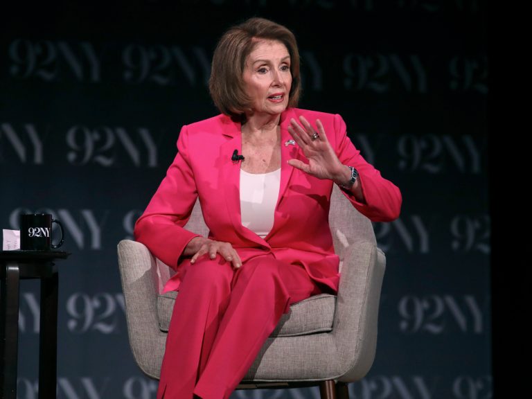 Rep. Nancy Pelosi (D-CA) speaks at The 92nd Street Y on Monday, Oct. 16, 2023, in New York.