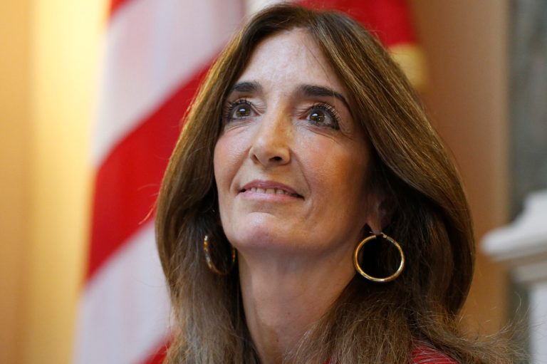 House Speaker Eileen Filler-Corn watches a vote tally board in the House chambers at the Capitol in Richmond, Virginia, on Jan. 27, 2020. Former Virginia House Speaker Filler-Corn has decided against a bid for governor in 2025 and will instead run next year to represent the competitive northern Virginia district.