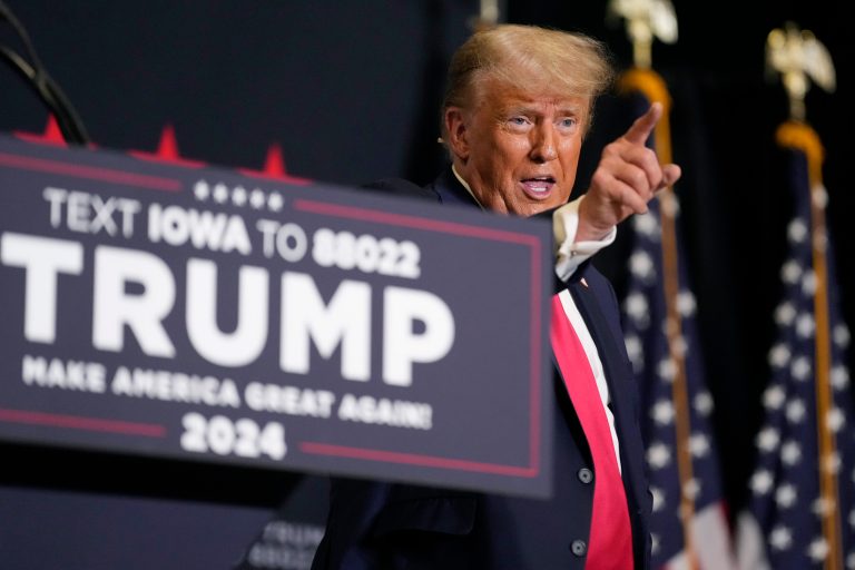 Trump caught in hot mic moment after mixing up name of Iowa city