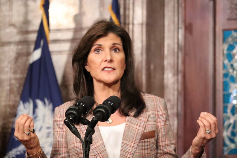 White House hopeful Nikki Haley speaks during a presidential campaign stop at the South Carolina State House on Monday, Oct. 30, 2023, in Columbia, S.C. The former South Carolina governor formally filed Monday to appear on the state's Republican presidential primary ballot. 