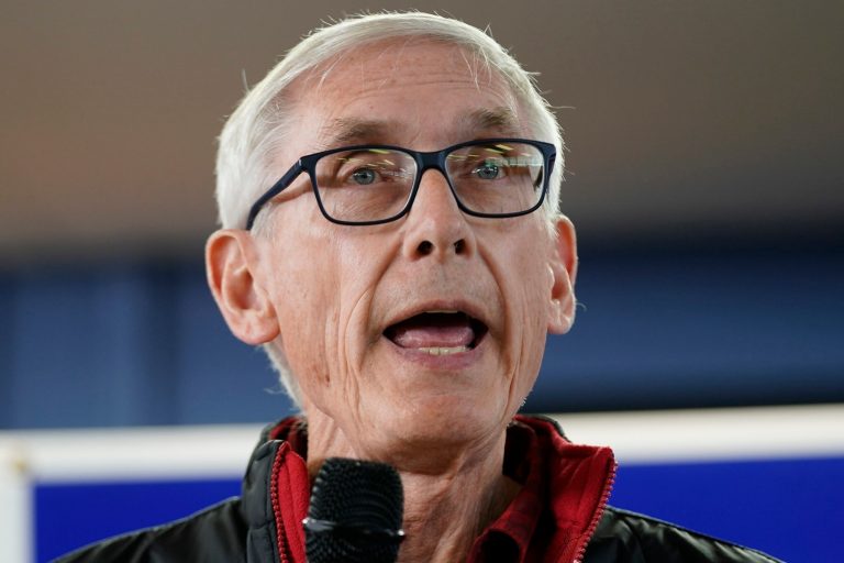 Gov. Tony Evers (D-WI) speaks at a campaign stop, Oct. 27, 2022, in Milwaukee. 