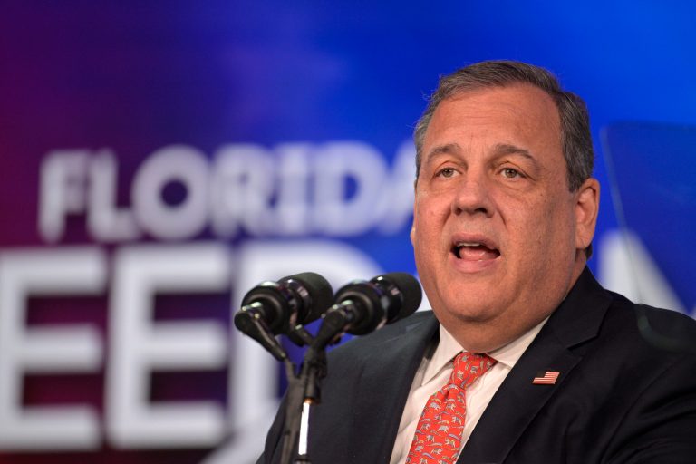 Republican presidential candidate former New Jersey Gov. Chris Christie addresses attendees at the Republican Party of Florida Freedom Summit, Saturday, Nov. 4, 2023, in Kissimmee, Florida.