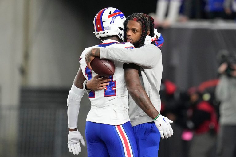 Damar Hamlin takes moment on field where he nearly died earlier this year