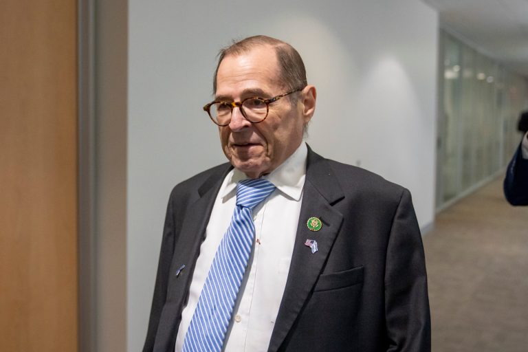 Rep. Jerry Nadler (D-NY) arrives to hear for U.S. Attorney David Weiss in an interview before members of the House Judiciary Committee on Tuesday, Nov. 7, 2023, in Washington.