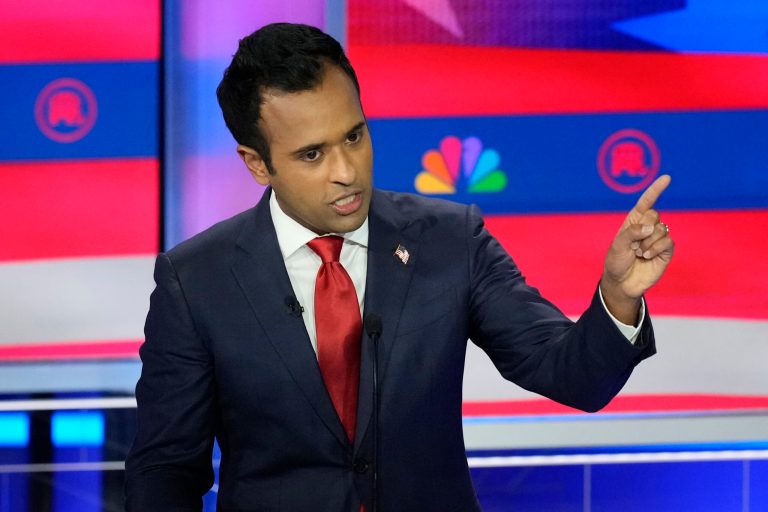 Vivek Ramaswamy used his opening remarks at Wednesday's Republican presidential primary debate by calling for the resignation of Republican National Committee Chairwoman Ronna McDaniel.