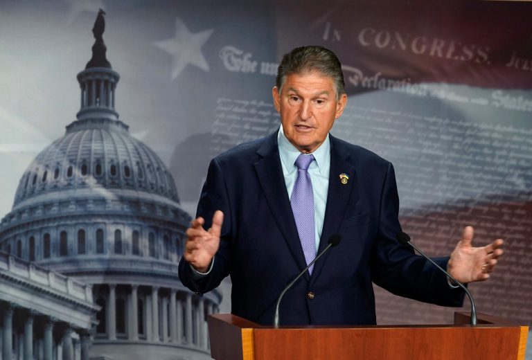 FILE - Sen. Joe Manchin, D-W.Va., speaks during a news conference Sept. 20, 2022, at the Capitol in Washington. (AP Photo/Mariam Zuhaib, File)