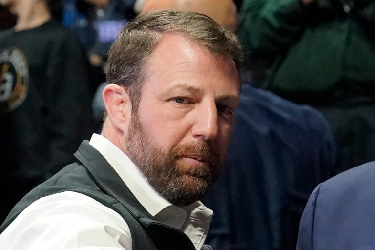 Sen. Markwayne Mullin (R-OK) attends the NCAA Wrestling Championships on March 18, 2023, in Tulsa, Oklahoma. A Tuesday hearing in the Senate devolved into an angry confrontation between Sen. Markwayne Mullin (R-OK) and International Brotherhood of Teamsters President Sean OâBrien. Mullin challenged the Teamsters leader to âstand your butt upâ and settle long-standing differences in the room.