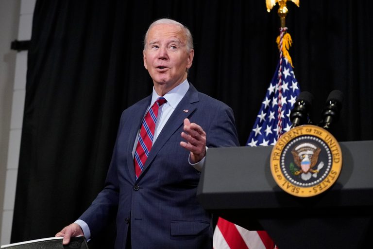 President Joe Biden responds to a reporter as he leaves after speaking in Nantucket, Massachusetts, on Friday, Nov. 24, 2023, about hostages freed by Hamas in the first stage of a swap under a four-day ceasefire deal.