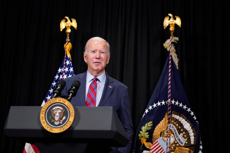 President Joe Biden speaks to reporters in Nantucket, Massachusetts, on Friday, Nov. 24, 2023, about hostages freed by Hamas in the first stage of a swap under a four-day ceasefire deal.