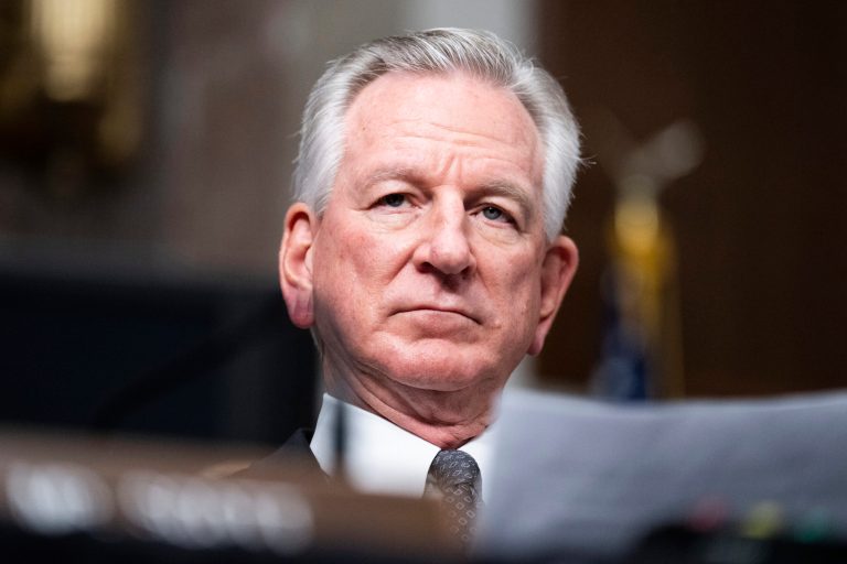 Sen. Tommy Tuberville (R-AL) attends the House and Senate committee markup of the National Defense Authorization Act for fiscal 2024, Nov. 29, 2023.