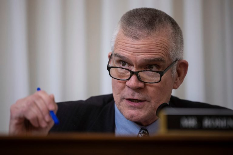 Rep. Matt Rosendale (R-MT) speaks during a hearing on Capitol Hill Nov. 29, 2023. (Francis Chung/POLITICO via AP Images)