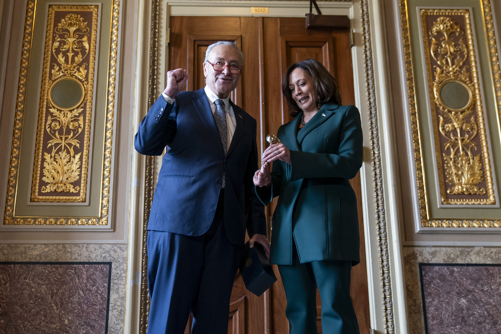 Harris sets vice presidential Senate tiebreaker record with 32nd and 33rd votes