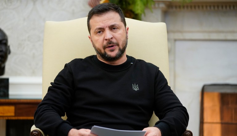 Ukrainian President Volodymyr Zelenskyy meets with President Joe Biden in the Oval Office of the White House, Tuesday, Dec. 12, 2023, in Washington.