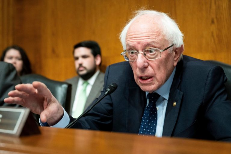 Sen. Bernie Sanders (I-VT) speaking at a hearing of the Senate Health, Education, Labor, and Pensions Committee on Wednesday, Dec. 14, 2023, at the U.S. Capitol.