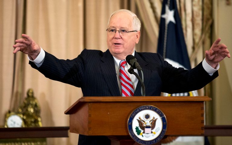 Leader of US business group flatters China at event held to undermine American support for democracy