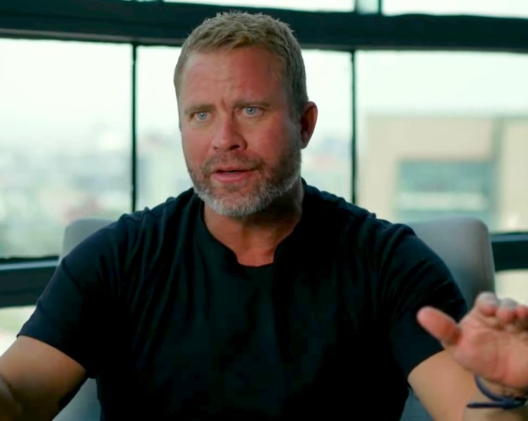 In this 2022 photo, Tim Ballard, the founder of Operation Underground Railroad, speaks during an interview. Ballard has faced sexual harassment allegations from colleagues at the anti-trafficking organization.
