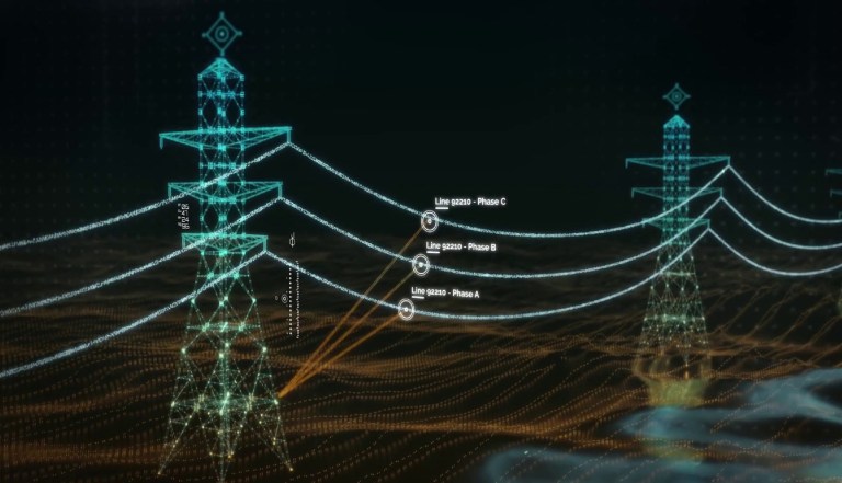 LineVision uses Velodyne high-performance lidar sensors in its V3 overhead power line monitoring system to help electric utilities operate their grid more safely and efficiently. (Graphic: LineVision, Inc.)