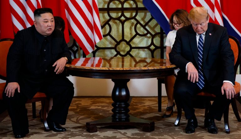 President Trump meets North Korean leader Kim Jong Un, Thursday, Feb. 28, 2019, in Hanoi. 