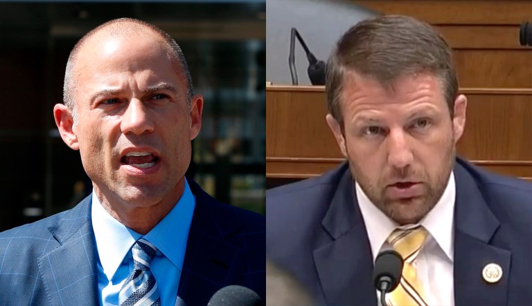 Michael Avenatti and Rep. Markwayne Mullin, R-Okla., are pictured.