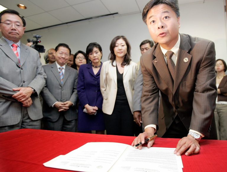 A Sunday report said a flaw in the Signaling System 7 network, which connects phone carriers, allows hackers to penetrated that network, monitor any connected phone using just a phone number. California Rep. Ted Lieu, the ranking Democrat on the House Committee on Information Technology, volunteered as a guinea pig for the report. (AP Photo/Reed Saxon)