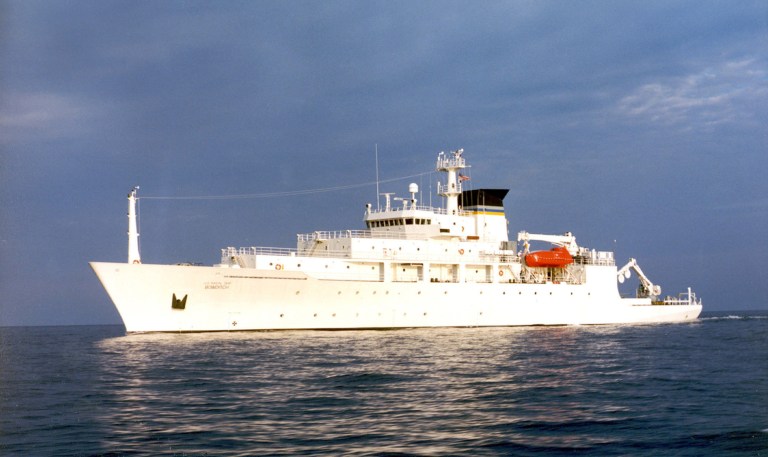 A Chinese warship took the unmanned underwater vehicle on Thursday about 50 nautical miles northwest of Subic Bay, the Philippines, just as the USNS Bowditch, an oceanographic survey ship, was about to retrieve it, Capt. Jeff Davis said Friday. (CHINFO, Navy Visual News via AP)