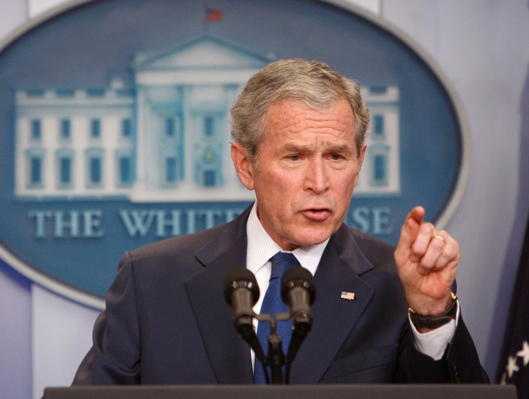 The 43rd president regularly and openly clashed with the free press. (AP Photo/Ron Edmonds, File)