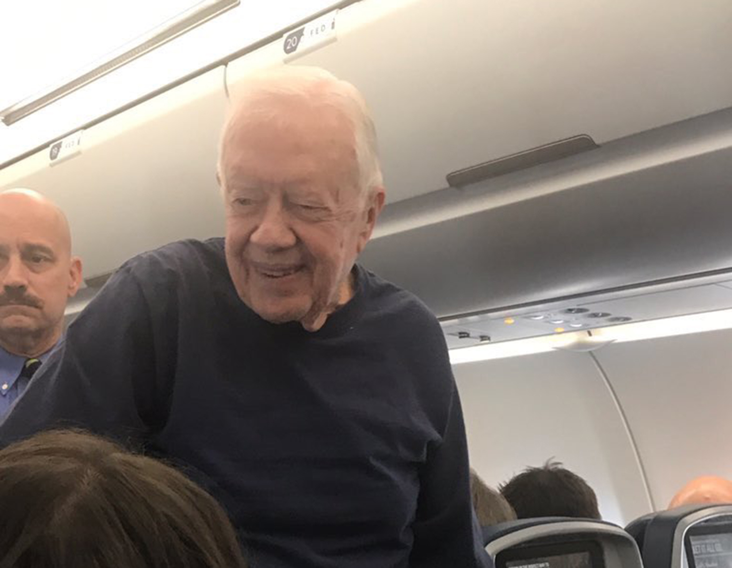 Jimmy Carter flies commercial on his way to DC for inauguration